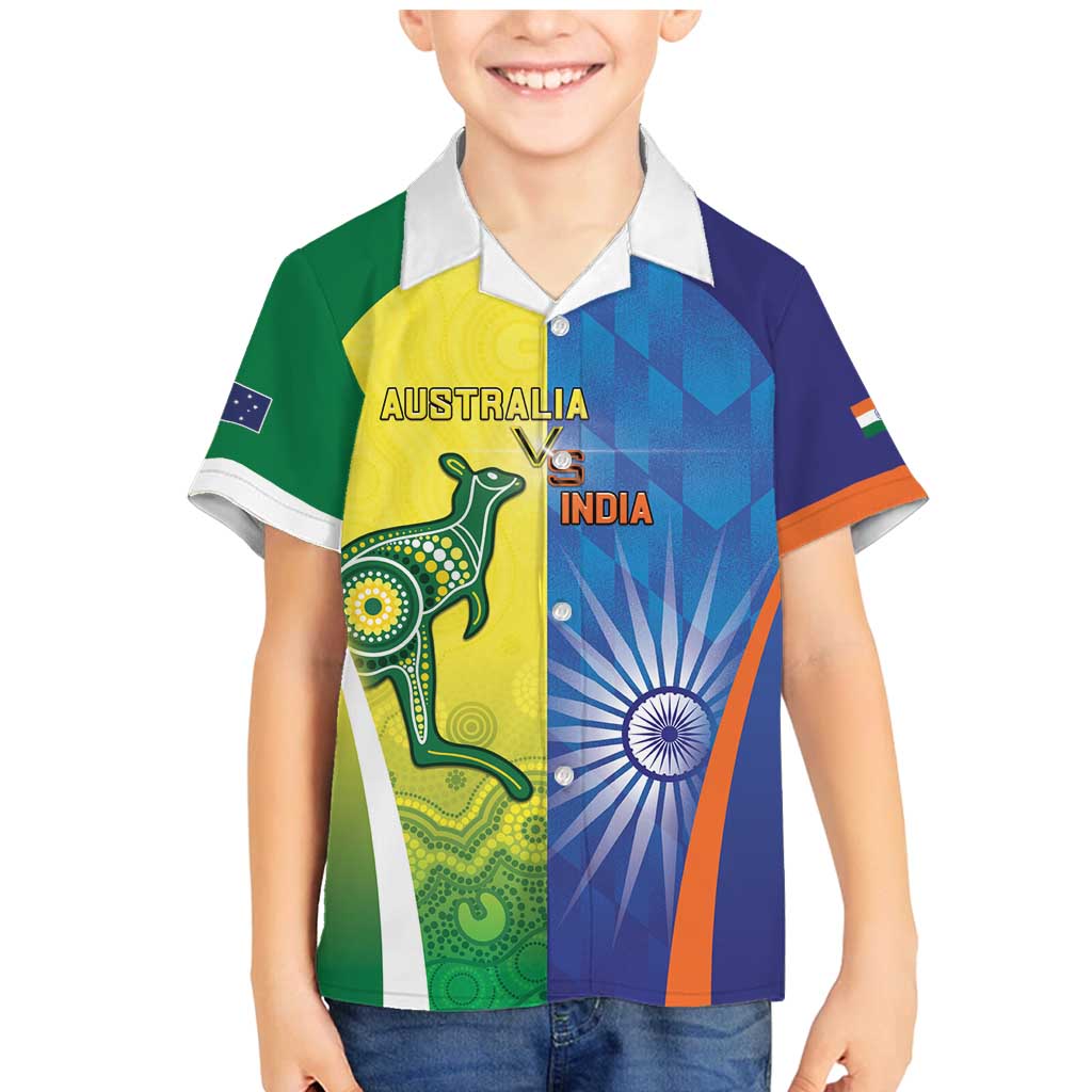 Custom Australia And India Cricket Family Matching Mermaid Dress and Hawaiian Shirt Ashoka Chakra With Aboriginal - Wonder Print Shop