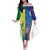 Custom Australia And India Cricket Family Matching Off The Shoulder Long Sleeve Dress and Hawaiian Shirt Ashoka Chakra With Aboriginal - Wonder Print Shop