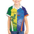Custom Australia And India Cricket Family Matching Off The Shoulder Long Sleeve Dress and Hawaiian Shirt Ashoka Chakra With Aboriginal - Wonder Print Shop