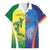 Custom Australia And India Cricket Family Matching Off Shoulder Short Dress and Hawaiian Shirt Ashoka Chakra With Aboriginal - Wonder Print Shop