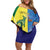 Custom Australia And India Cricket Family Matching Off Shoulder Short Dress and Hawaiian Shirt Ashoka Chakra With Aboriginal - Wonder Print Shop