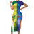 Custom Australia And India Cricket Family Matching Short Sleeve Bodycon Dress and Hawaiian Shirt Ashoka Chakra With Aboriginal - Wonder Print Shop