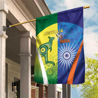 Australia And India Cricket Garden Flag Ashoka Chakra With Aboriginal - Wonder Print Shop