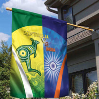 Australia And India Cricket Garden Flag Ashoka Chakra With Aboriginal - Wonder Print Shop