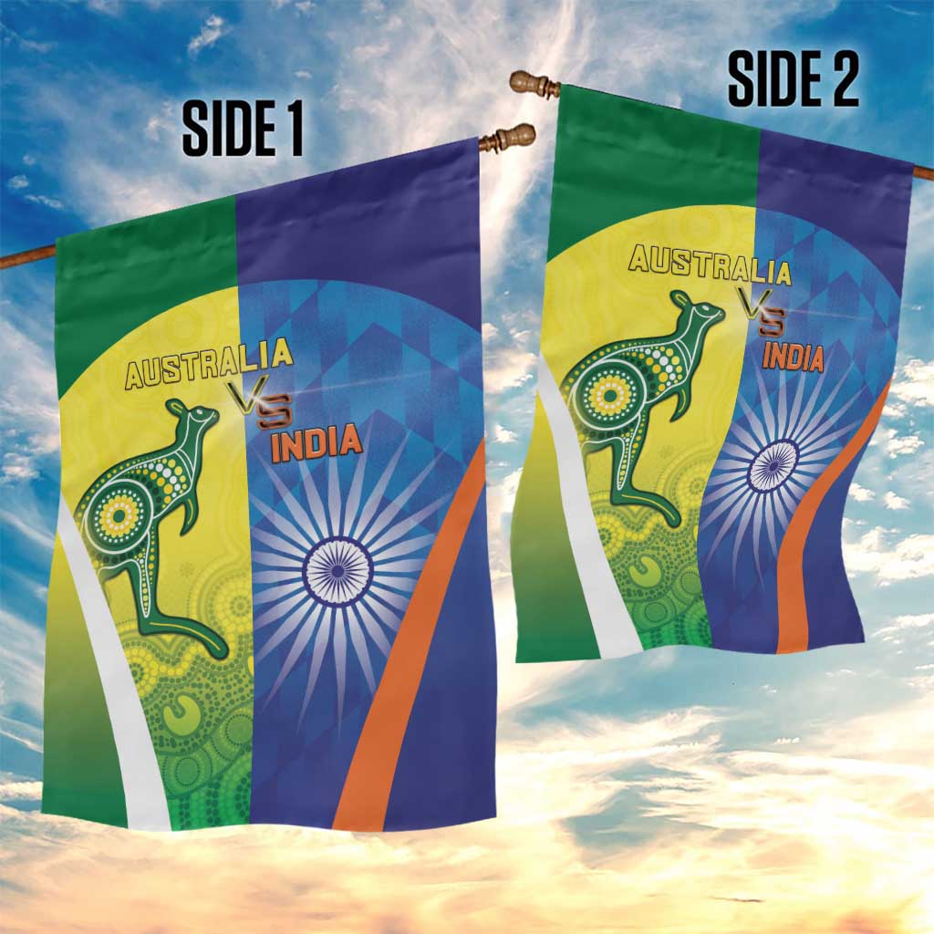 Australia And India Cricket Garden Flag Ashoka Chakra With Aboriginal - Wonder Print Shop