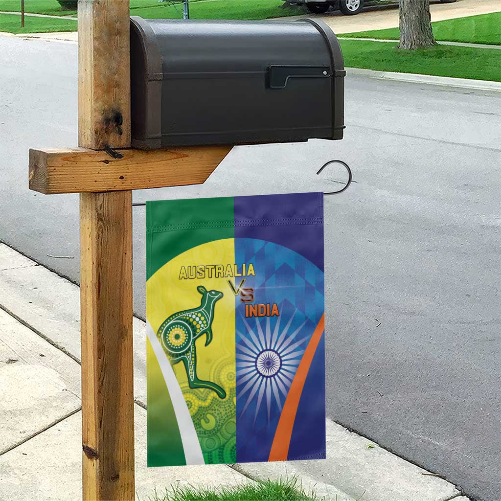 Australia And India Cricket Garden Flag Ashoka Chakra With Aboriginal - Wonder Print Shop