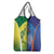 Australia And India Cricket Grocery Bag Ashoka Chakra With Aboriginal - Wonder Print Shop