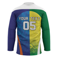 Custom Australia And India Cricket Hockey Jersey Ashoka Chakra With Aboriginal - Wonder Print Shop
