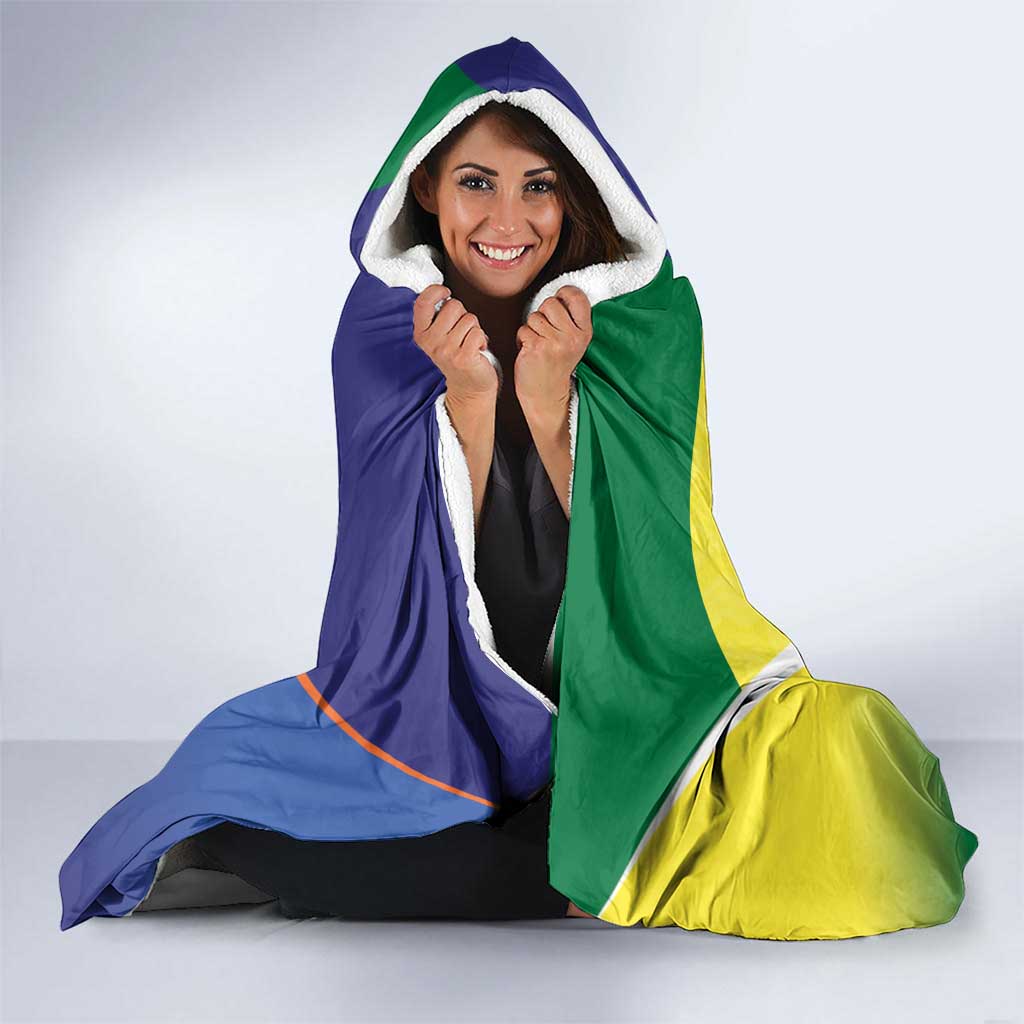 Australia And India Cricket Hooded Blanket Ashoka Chakra With Aboriginal - Wonder Print Shop