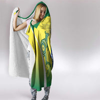 Australia And India Cricket Hooded Blanket Ashoka Chakra With Aboriginal - Wonder Print Shop