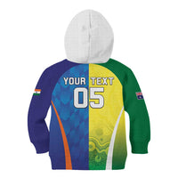 Custom Australia And India Cricket Kid Hoodie Ashoka Chakra With Aboriginal - Wonder Print Shop