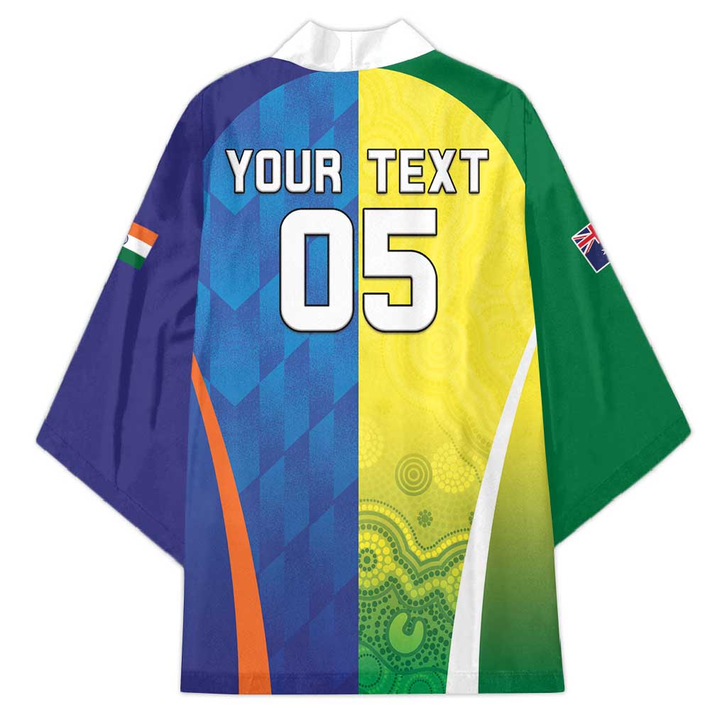 Custom Australia And India Cricket Kimono Ashoka Chakra With Aboriginal - Wonder Print Shop