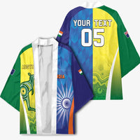 Custom Australia And India Cricket Kimono Ashoka Chakra With Aboriginal - Wonder Print Shop
