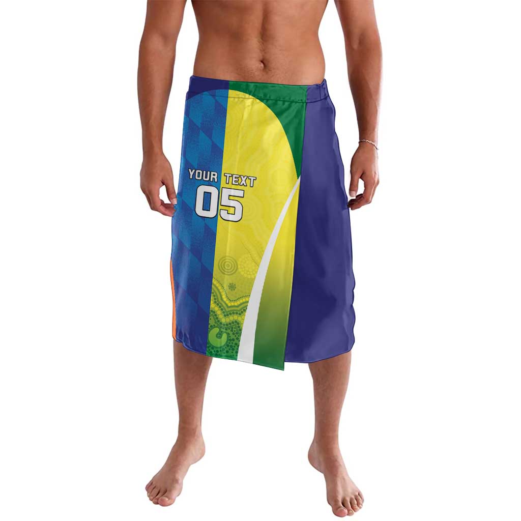 Custom Australia And India Cricket Lavalava Ashoka Chakra With Aboriginal - Wonder Print Shop