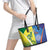 Australia And India Cricket Leather Tote Bag Ashoka Chakra With Aboriginal - Wonder Print Shop