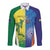 Custom Australia And India Cricket Long Sleeve Button Shirt Ashoka Chakra With Aboriginal - Wonder Print Shop
