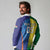 Custom Australia And India Cricket Long Sleeve Polo Shirt Ashoka Chakra With Aboriginal - Wonder Print Shop