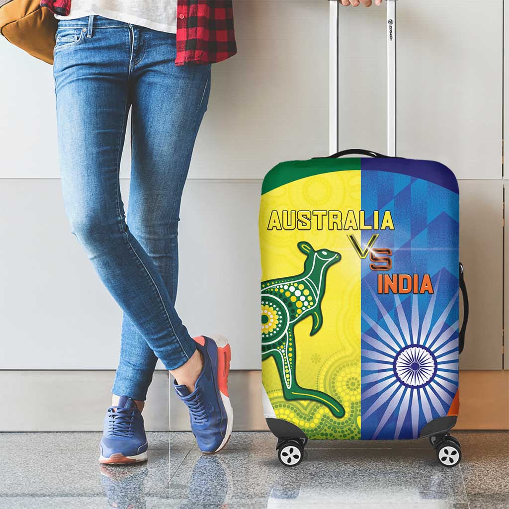 Australia And India Cricket Luggage Cover Ashoka Chakra With Aboriginal - Wonder Print Shop