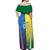 Custom Australia And India Cricket Off Shoulder Maxi Dress Ashoka Chakra With Aboriginal - Wonder Print Shop