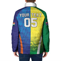 Custom Australia And India Cricket Padded Jacket Ashoka Chakra With Aboriginal - Wonder Print Shop