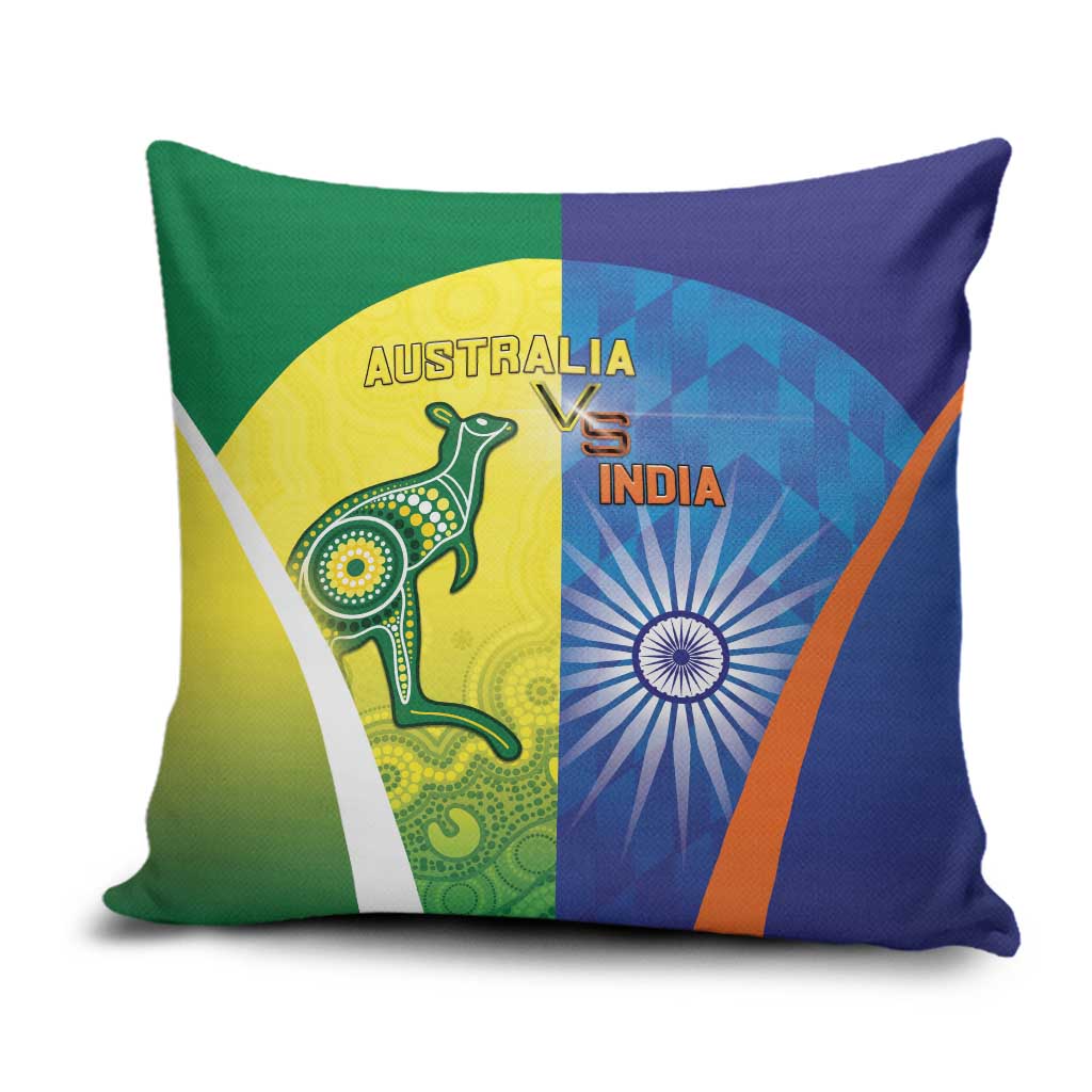 Australia And India Cricket Pillow Cover Ashoka Chakra With Aboriginal - Wonder Print Shop