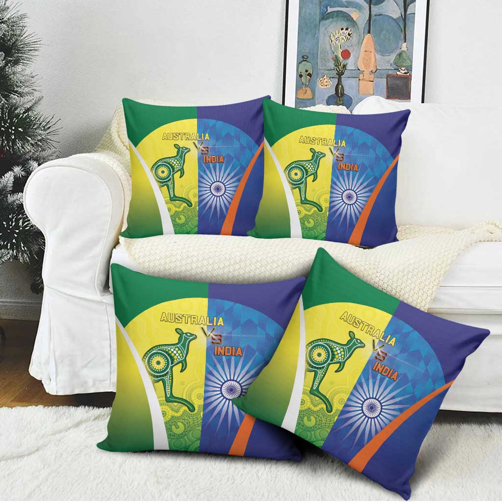 Australia And India Cricket Pillow Cover Ashoka Chakra With Aboriginal - Wonder Print Shop