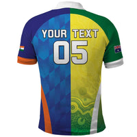 Custom Australia And India Cricket Polo Shirt Ashoka Chakra With Aboriginal - Wonder Print Shop