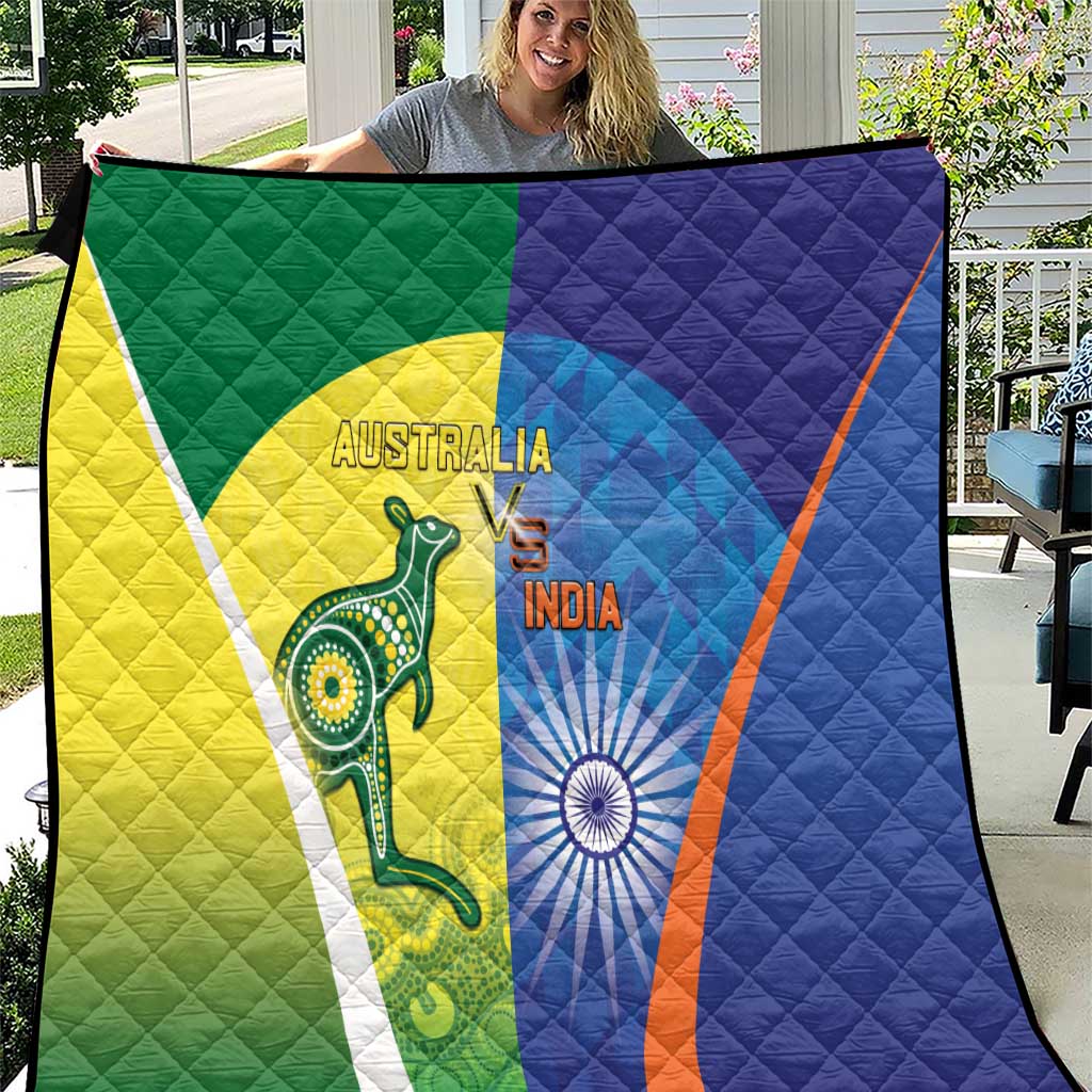 Australia And India Cricket Quilt Ashoka Chakra With Aboriginal - Wonder Print Shop