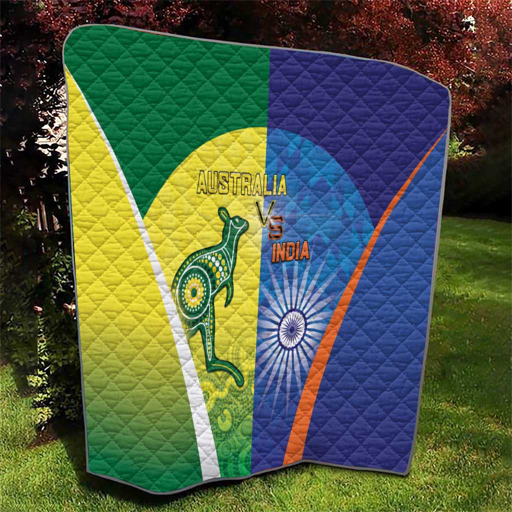 Australia And India Cricket Quilt Ashoka Chakra With Aboriginal - Wonder Print Shop
