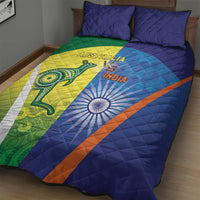 Australia And India Cricket Quilt Bed Set Ashoka Chakra With Aboriginal - Wonder Print Shop