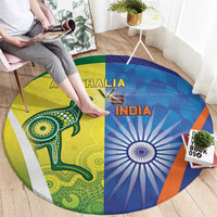 Australia And India Cricket Round Carpet Ashoka Chakra With Aboriginal - Wonder Print Shop