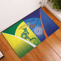 Australia And India Cricket Rubber Doormat Ashoka Chakra With Aboriginal - Wonder Print Shop