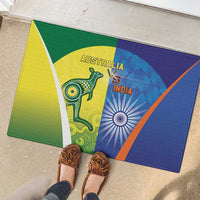 Australia And India Cricket Rubber Doormat Ashoka Chakra With Aboriginal - Wonder Print Shop