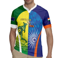 Custom Australia And India Cricket Rugby Jersey Ashoka Chakra With Aboriginal - Wonder Print Shop