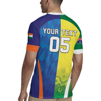Custom Australia And India Cricket Rugby Jersey Ashoka Chakra With Aboriginal - Wonder Print Shop