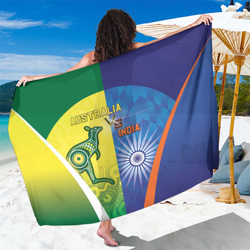 Australia And India Cricket Sarong Ashoka Chakra With Aboriginal - Wonder Print Shop