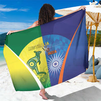 Australia And India Cricket Sarong Ashoka Chakra With Aboriginal - Wonder Print Shop