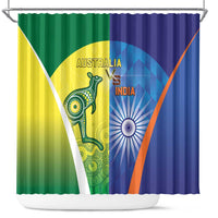 Australia And India Cricket Shower Curtain Ashoka Chakra With Aboriginal - Wonder Print Shop
