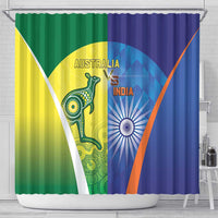 Australia And India Cricket Shower Curtain Ashoka Chakra With Aboriginal - Wonder Print Shop