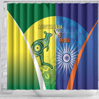 Australia And India Cricket Shower Curtain Ashoka Chakra With Aboriginal - Wonder Print Shop