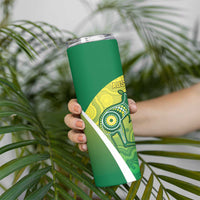 Australia And India Cricket Skinny Tumbler Ashoka Chakra With Aboriginal - Wonder Print Shop