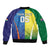 Custom Australia And India Cricket Sleeve Zip Bomber Jacket Ashoka Chakra With Aboriginal - Wonder Print Shop