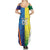 Custom Australia And India Cricket Summer Maxi Dress Ashoka Chakra With Aboriginal - Wonder Print Shop