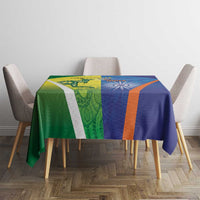 Australia And India Cricket Tablecloth Ashoka Chakra With Aboriginal - Wonder Print Shop