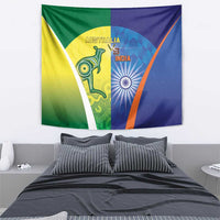 Australia And India Cricket Tapestry Ashoka Chakra With Aboriginal - Wonder Print Shop