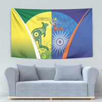 Australia And India Cricket Tapestry Ashoka Chakra With Aboriginal - Wonder Print Shop