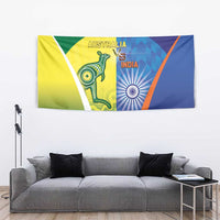 Australia And India Cricket Tapestry Ashoka Chakra With Aboriginal - Wonder Print Shop