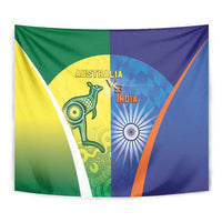 Australia And India Cricket Tapestry Ashoka Chakra With Aboriginal - Wonder Print Shop