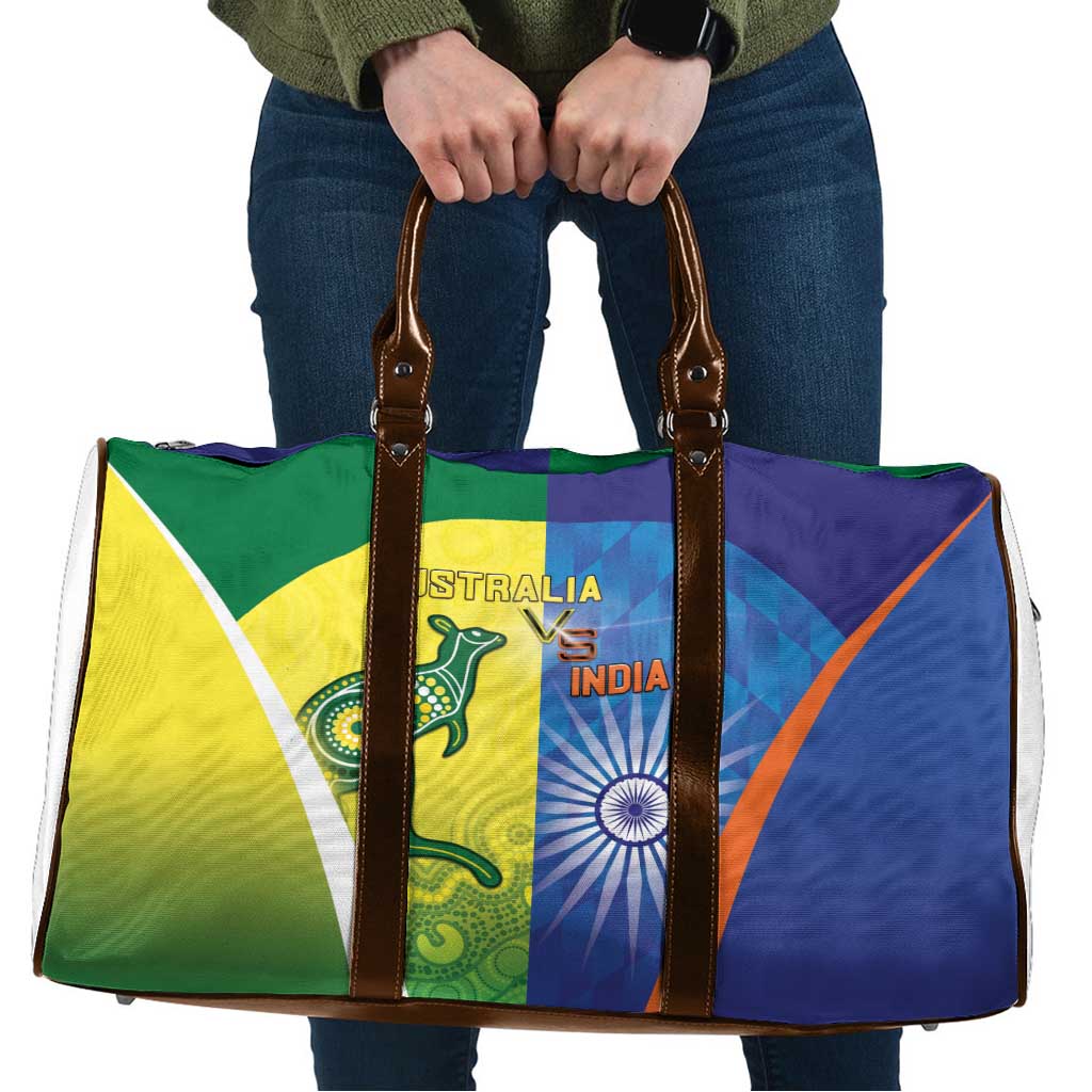Australia And India Cricket Travel Bag Ashoka Chakra With Aboriginal - Wonder Print Shop
