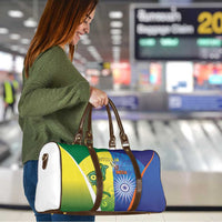 Australia And India Cricket Travel Bag Ashoka Chakra With Aboriginal - Wonder Print Shop